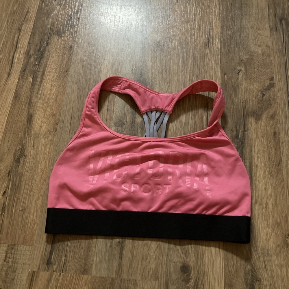 Victoria Sport The Player Victoria's Secret Sports Bra Racerback Strappy S Pink